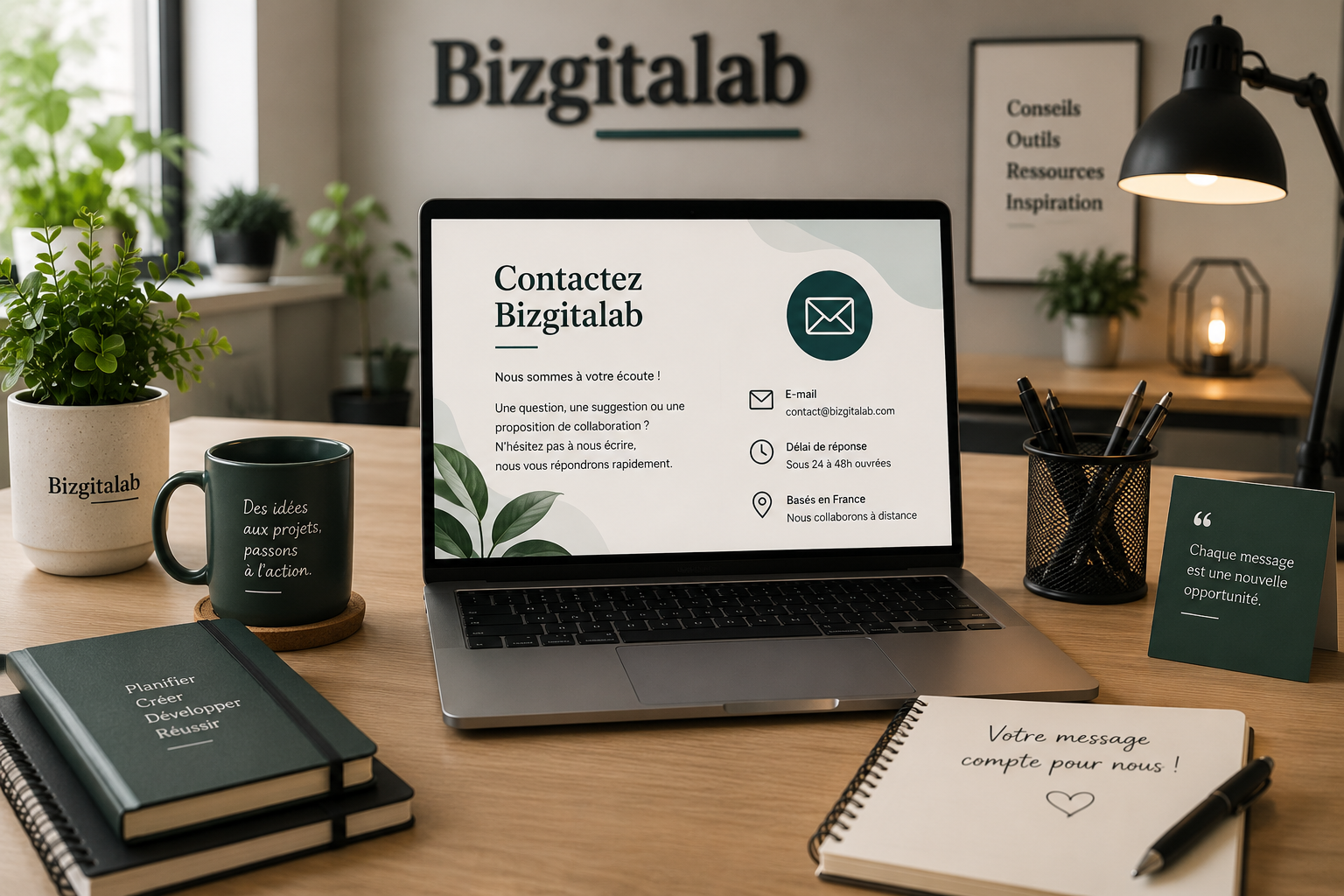 Contacter Bizgitalab pour une question, une suggestion ou une collaboration