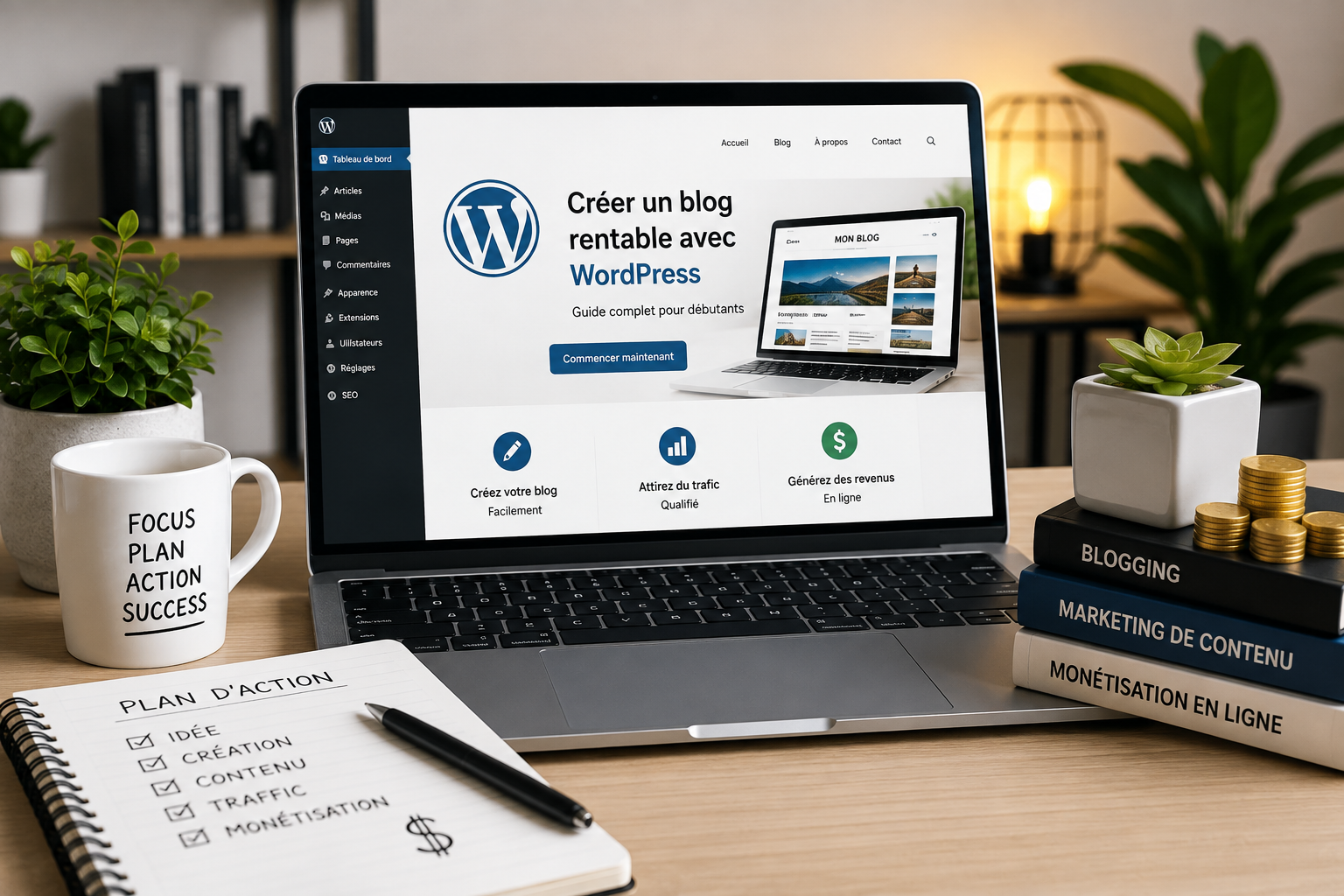 « Comment créer un blog rentable avec WordPress : guide pour débutants »
